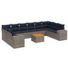 vidaXL Ensemble de canap&eacute; de jardin 11 pcs avec coussins gris r&eacute;sine tress&eacute;e
