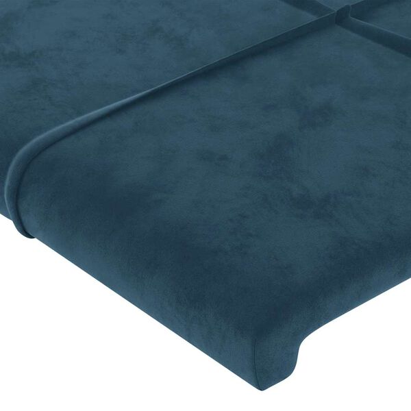 vidaXL T&ecirc;tes de lit 2 pcs Bleu fonc&eacute; 90x5x78/88 cm Velours