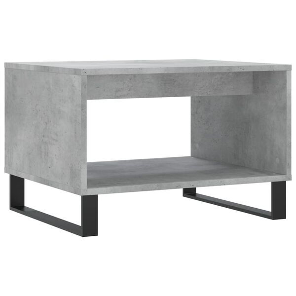 vidaXL Table basse gris b&eacute;ton 60x50x40 cm bois d'ing&eacute;nierie
