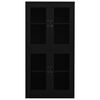 vidaXL Armoire de bureau Noir 90x40x180 cm Acier et verre trempé