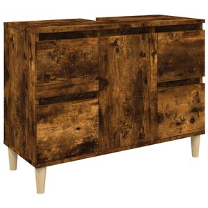 vidaXL Meuble d'&eacute;vier ch&ecirc;ne fum&eacute; 80x33x60 cm bois d'ing&eacute;nierie