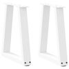 vidaXL Pieds de table basse en forme de V, 2 pi&egrave;ces, blanc, 28 x (42-43,3) cm, acier