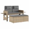 vidaXL Banc inclinable de jardin avec coussins beige r&eacute;sine tress&eacute;e