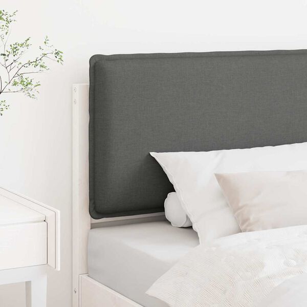 vidaXL T&ecirc;te de lit capitonn&eacute;e Blanc et gris clair 100 cm Pin massif