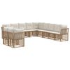 vidaXL Ensemble de canap&eacute;s d'ext&eacute;rieur Naturel Polyester
