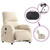 vidaXL Fauteuil inclinable de massage électrique beige microfibres