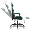 vidaXL Chaise de jeu avec repose-pied Noir et vert Similicuir