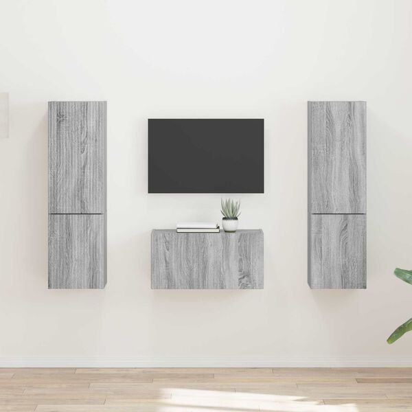 vidaXL Ensemble meuble TV 5 pcs Gris Sonoma Bois d'ing&eacute;nierie