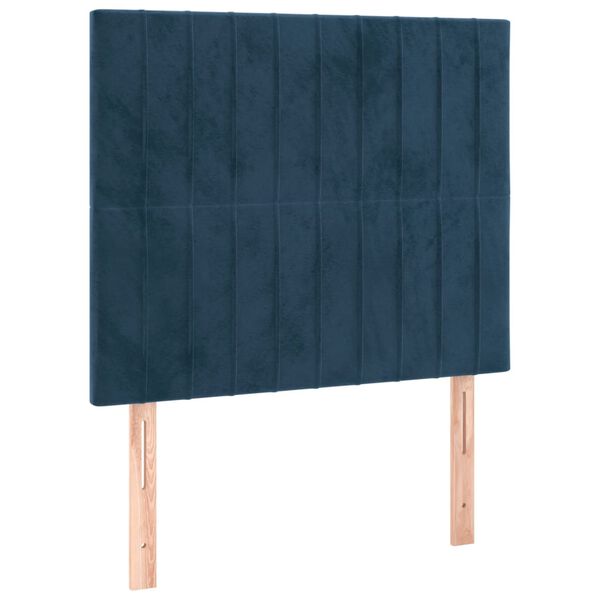 vidaXL T&ecirc;te de lit Bleu fonc&eacute; 90x5x118/128 cm Velours