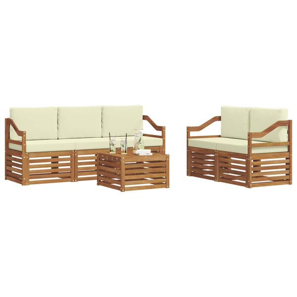 vidaXL Ensembles de canap&eacute;s avec coussin 6 pcs Naturel et Cr&egrave;me
