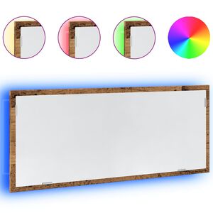 vidaXL Miroir de salle de bain &agrave; LED vieux bois bois d'ing&eacute;nierie