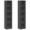 vidaXL Armoires &agrave; CD 2 pcs Gris 21x16x93,5 cm Agglom&eacute;r&eacute;