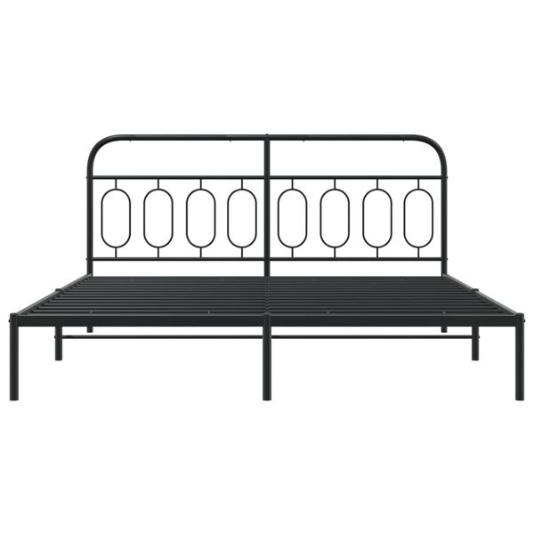 vidaXL Cadre de lit métal sans matelas avec tête de lit noir 183x213cm