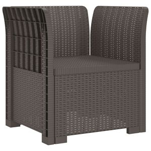 vidaXL Fauteuil 1 place look rotin PP Gris clair