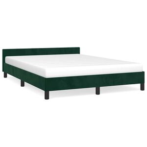 vidaXL Cadre de lit sans matelas vert fonc&eacute; 140x200 cm velours