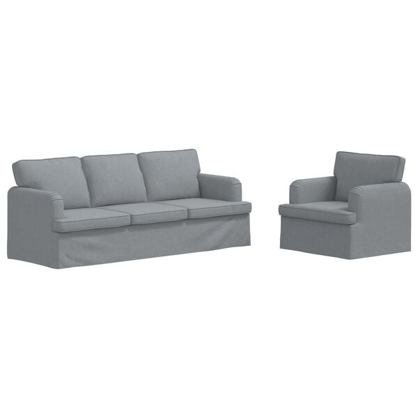 vidaXL Canap&eacute; 2 pcs Gris clair 144 x 80 x 85 cm tissu