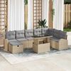 vidaXL Ensemble de canap&eacute; de jardin 9 pcs Beige Poly rotin