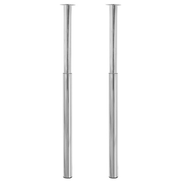 vidaXL Pieds de table t&eacute;lescopique 2 pcs Chrome 710 mm - 1100 mm
