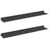 vidaXL &Eacute;tag&egrave;re flottante 2 pcs Noir 60 x 8,5 x 2,5 cm Acier