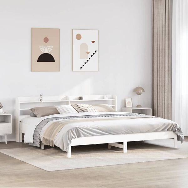 vidaXL Cadre de lit sans matelas blanc 180x200 cm bois massif de pin