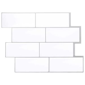 vidaXL Autocollants D&eacute;coratifs 10 pcs Blanc gris 29,4 x 21,4 x 0,8 cm