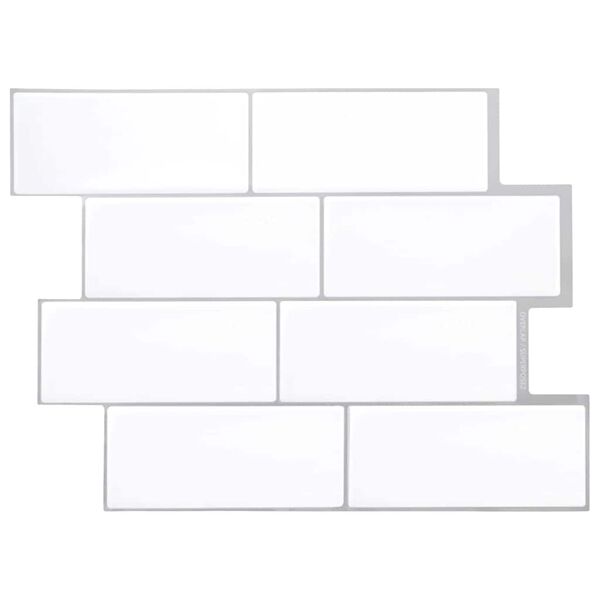 vidaXL Autocollants Décoratifs 10 pcs Blanc gris 29,4 x 21,4 x 0,8 cm