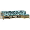 vidaXL Salon de jardin 5 pcs avec coussins bois de pin impr&eacute;gn&eacute;