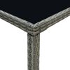 vidaXL Table bar de jardin Gris 130x60x110 cm Résine tressée et verre