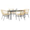 vidaXL Ensemble &agrave; manger jardin 5pcs marron poly rotin verre