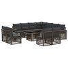 vidaXL Ensemble de canap&eacute; de jardin 12 pc Gris et Gris fonc&eacute;