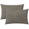 vidaXL Coussin avec oreiller HEERLEN 2 pi&egrave;ces Gris clair Velours