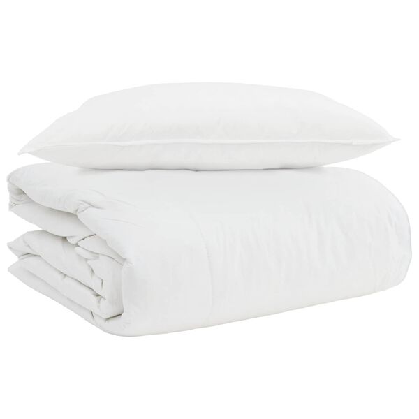 vidaXL Duvet 2-en-1 avec oreiller 2 pcs Blanc Plume de canard