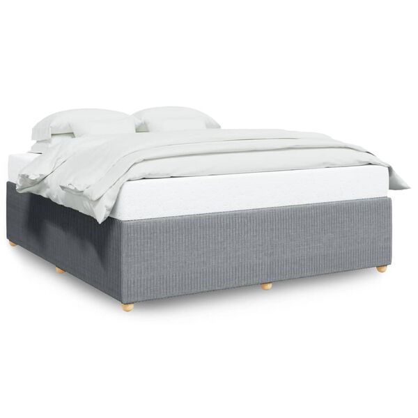 vidaXL Cadre de lit sans matelas gris clair 200x200 cm tissu