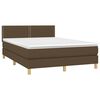 vidaXL Sommier &agrave; lattes de lit matelas et LED Marron fonc&eacute; 140x190 cm