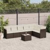 vidaXL Salon de jardin 8 pcs avec coussins marron résine tressée