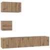 vidaXL Ensemble meuble TV 3 pc Ch&ecirc;ne artisanal Bois d'ing&eacute;nierie