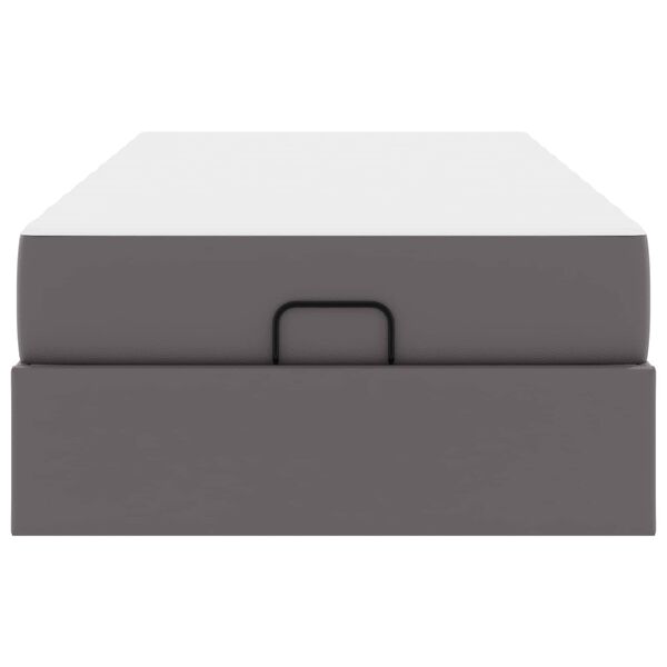 vidaXL Cadre de lit avec matelas avec matelas 2 pcs Gris PVC