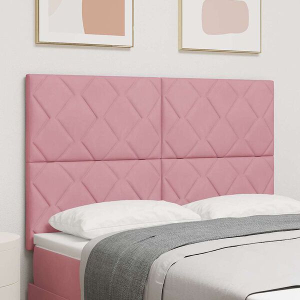 vidaXL T&ecirc;te de lit avec t&ecirc;te de lit Rose 160 cm Velours