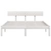 vidaXL Cadre de lit sans matelas blanc bois massif