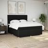 vidaXL Sommier &agrave; lattes de lit avec matelas Noir 200x200 cm Tissu