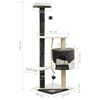 vidaXL Arbre &agrave; chat avec griffoirs en sisal Gris fonc&eacute; et blanc 120 cm