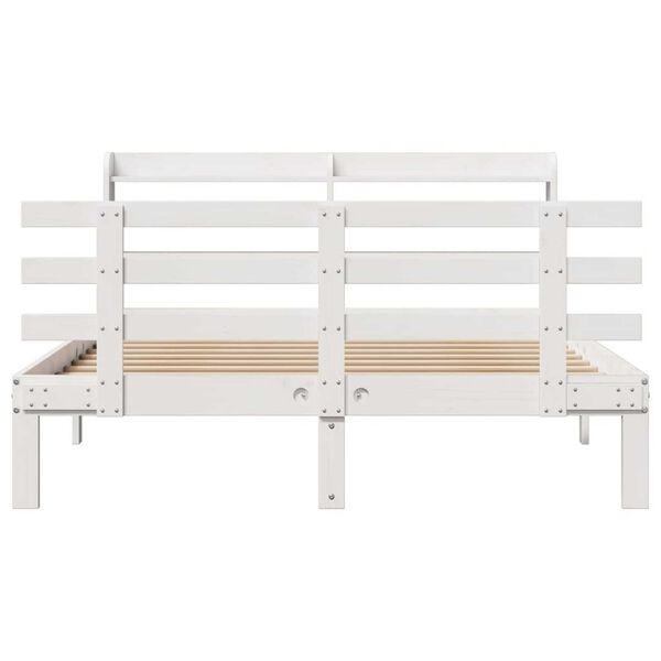 vidaXL Cadre de lit avec tête de lit sans matelas blanc 120x190 cm