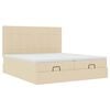 VidaXL Cadre de lit ottoman avec matelas cr&egrave;me 200x200cm tissu