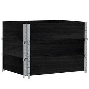 vidaXL Colliers de palette 3 pcs noir 80x60 cm bois de pin solide