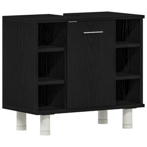 vidaXL Cabinet de salle de bain avec porte Ch&ecirc;ne noir 60 x 32 x 54 cm