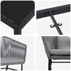 vidaXL Ensemble de salle &agrave; manger pour jardin avec coussin 7 pcs Gris