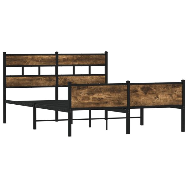 vidaXL Cadre de lit sans matelas ch&ecirc;ne fum&eacute; 140x200 cm bois ing&eacute;nierie