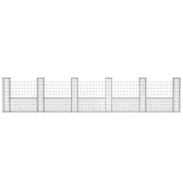 vidaXL Panier de gabion en forme de U Acier galvanisé 570x20x100 cm