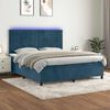 vidaXL Sommier &agrave; lattes de lit matelas et LED Bleu fonc&eacute; 160x200 cm