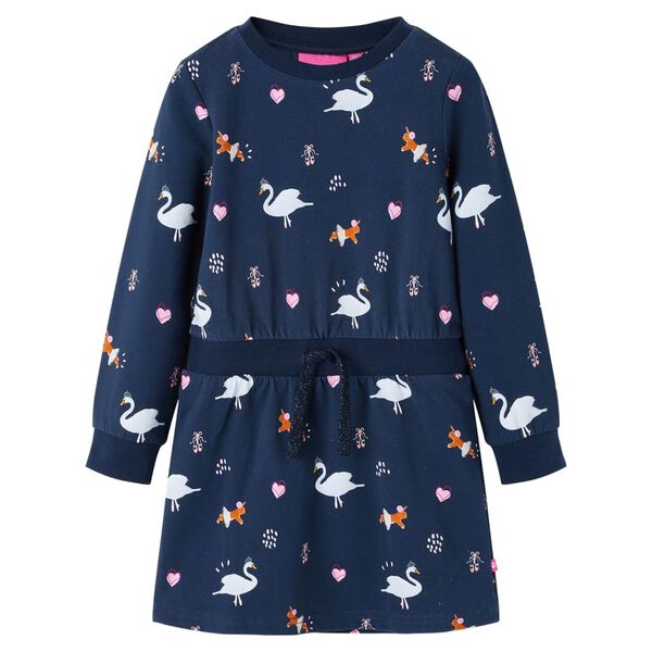 Robe pour enfants à manches longues bleu marine 128